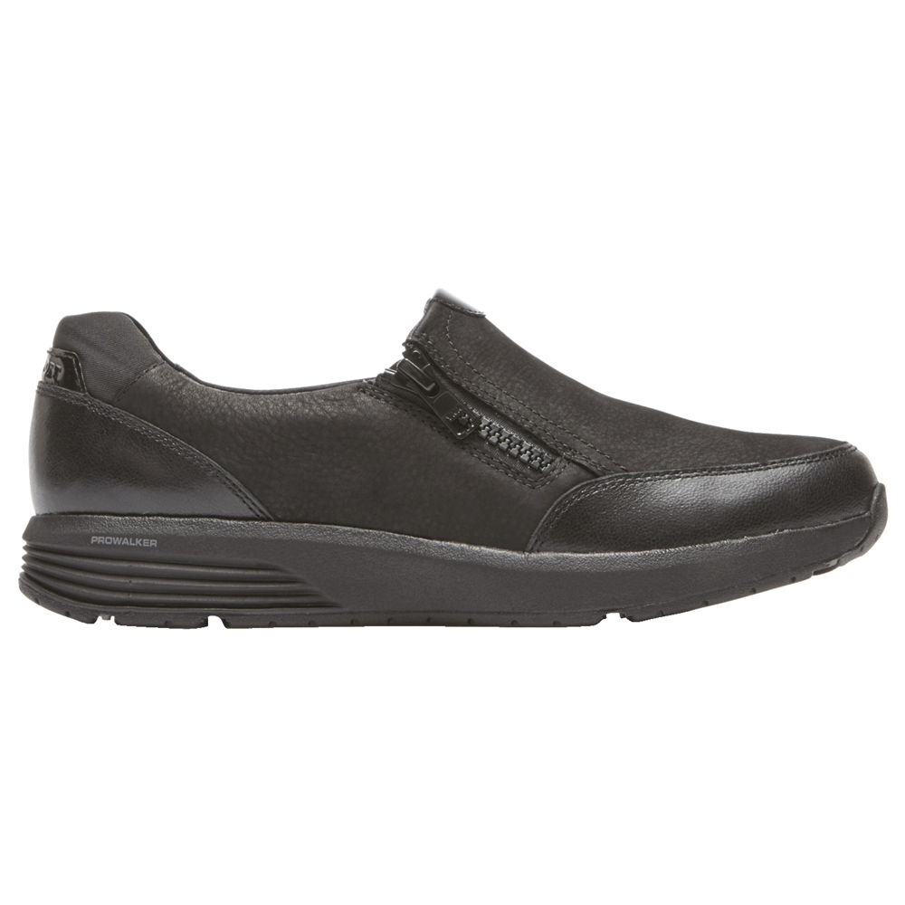 Rockport Slip-On For Womens Black - Trustride Side Zip - BG2857439